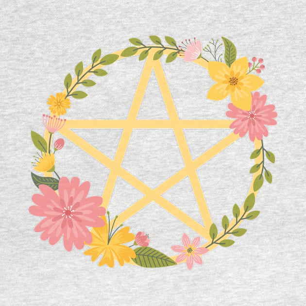 Midsummer Floral Pentacle Design Cheeky Witch® by Cheeky Witch